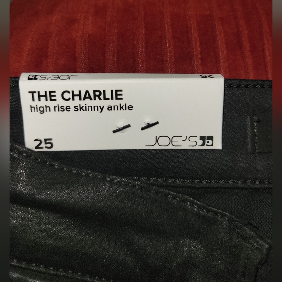 Joe's The Charlie High Rise Skinny Ankle/ Coated/ Black - Picture 11 of 14
